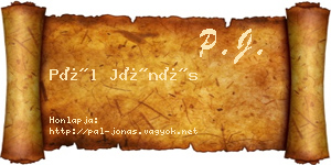 Pál Jónás névjegykártya